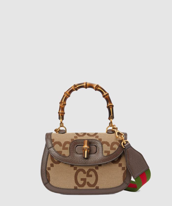 [GUCCI-구찌]<br>뱀부 점보 GG 스몰 탑핸들백 675797