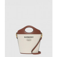 [BURBERRY-버버리]<br>레더 포켓 버킷백 스몰 80462421