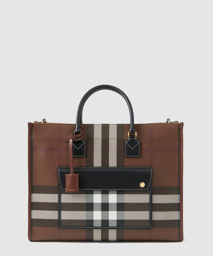 [BURBERRY-버버리]<br>미디엄 프레야 토트 80696601