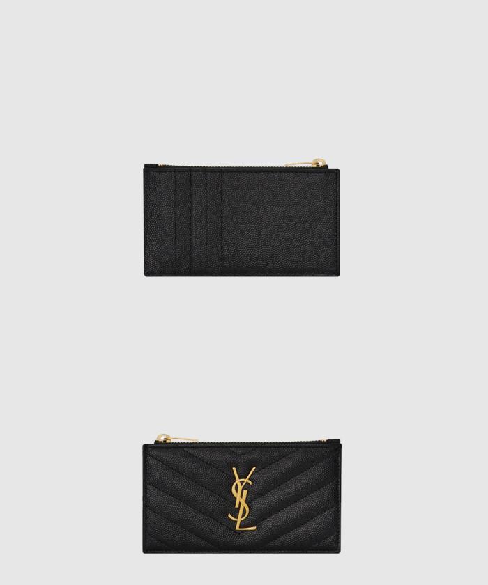 [SAINT LAURENT-생로랑]<br>모노그램 지퍼 카드지갑 607915