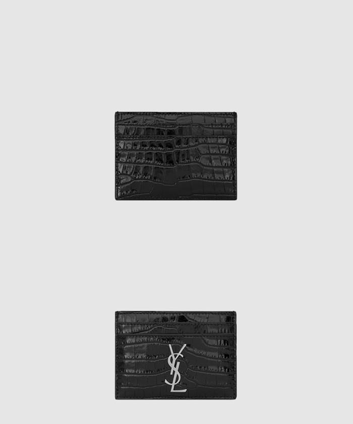 [SAINT LAURENT-생로랑]<br>모노그램 카드지갑 크로커 423303