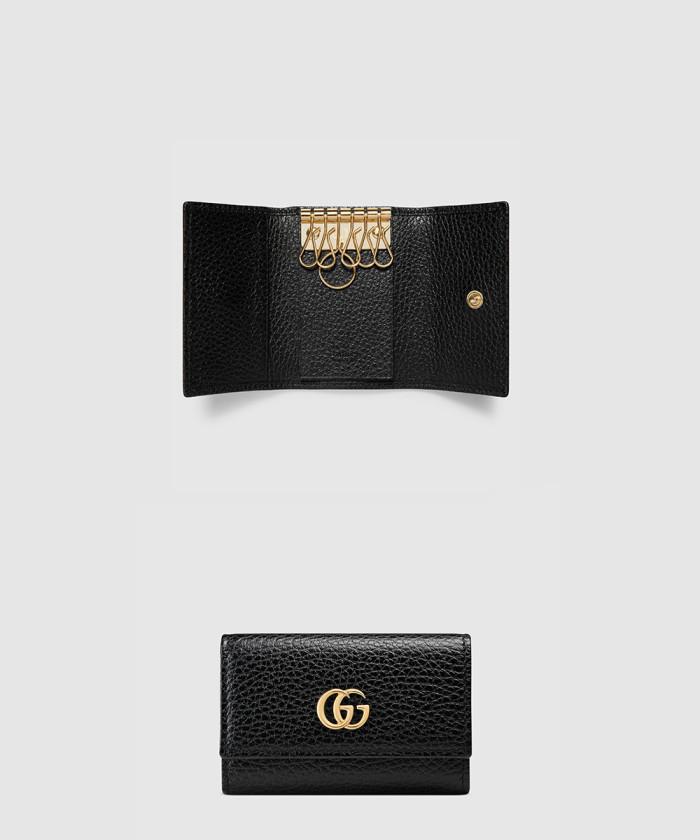 [GUCCI-구찌]<br>GG 마몬트 가죽 키 케이스 456118