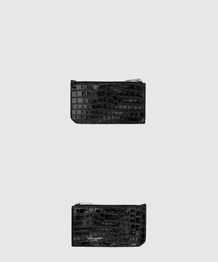 [SAINT LAURENT-생로랑]<br>FRAGMENTS 지퍼 카드 케이스 609362