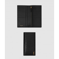 [SAINT LAURENT-생로랑]<br>악어무늬 가죽 롱 지갑 607746