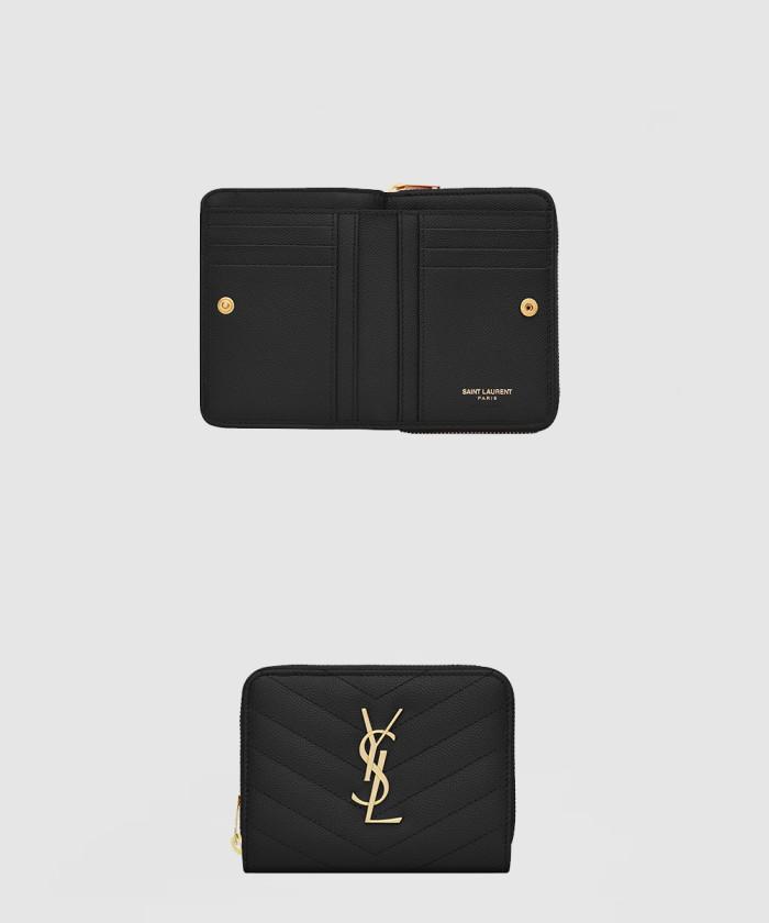 [SAINT LAURENT-생로랑]<br> 컴팩트 지퍼 어라운드 지갑 668288