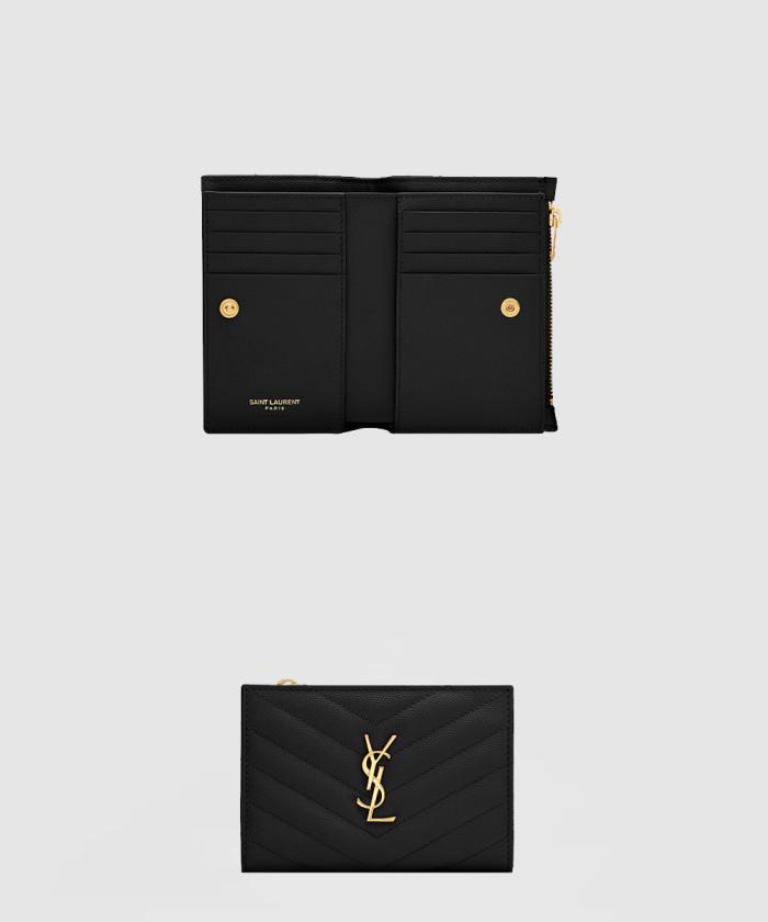 [SAINT LAURENT-생로랑]<br>투파트 지퍼 중지갑 668287