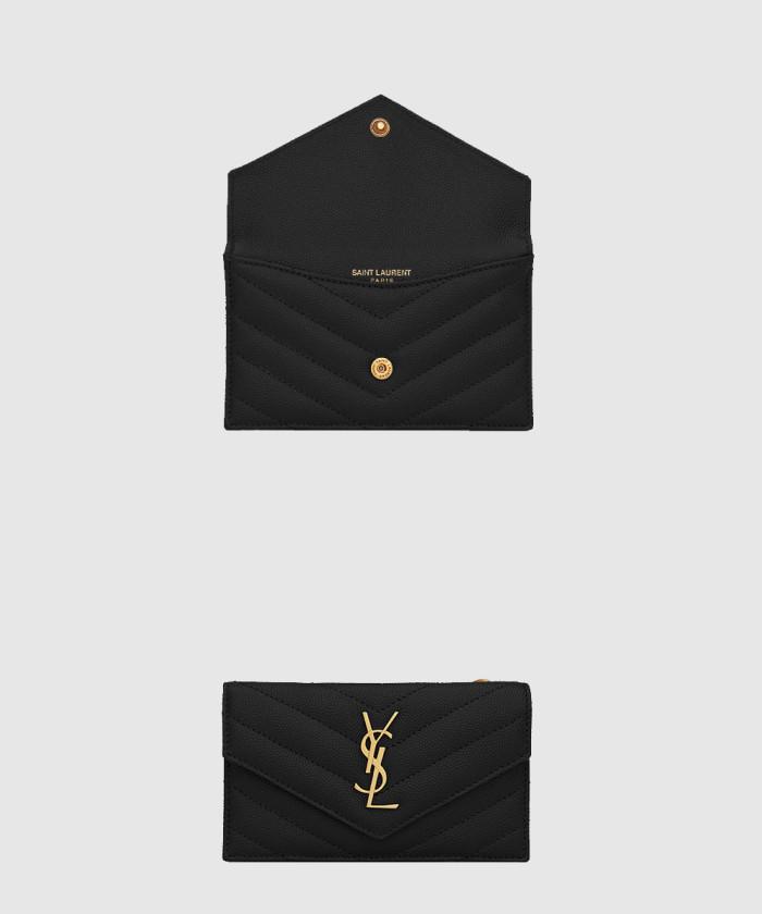 [SAINT LAURENT-생로랑]<br>CASSANDRE MATELASSÉ FRAGMENTS 플랩 카드 케이스 612808