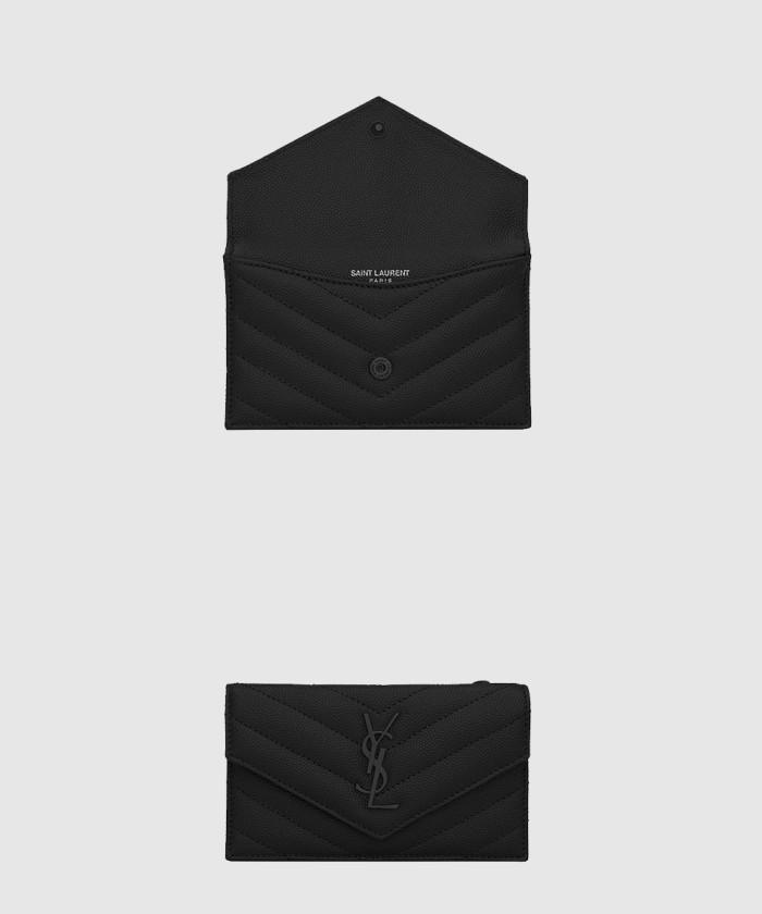 [SAINT LAURENT-생로랑]<br>CASSANDRE MATELASSÉ FRAGMENTS 플랩 카드 케이스 612808