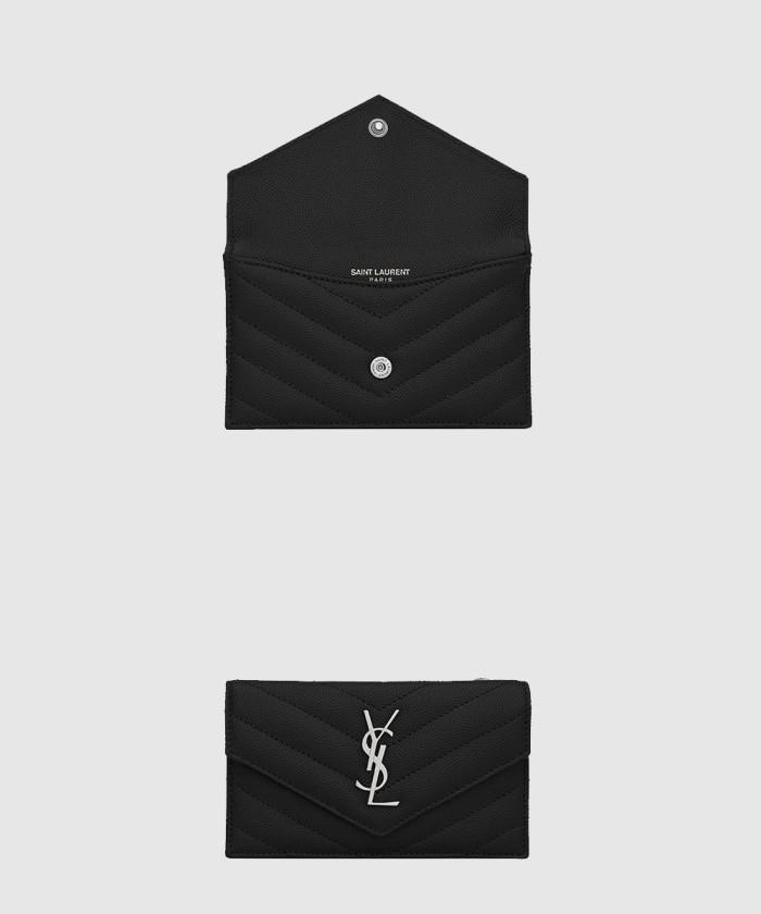 [SAINT LAURENT-생로랑]<br>CASSANDRE MATELASSÉ FRAGMENTS 플랩 카드 케이스 612808