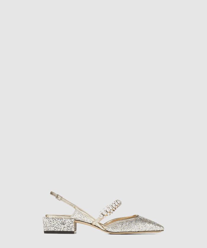 [JIMMY CHOO-지미추]<br>Jill 30 Glitter Slingback Mules