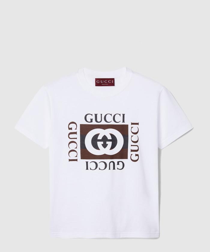 [GUCCI-구찌]<br>프린트 코튼 저지 티셔츠 787299