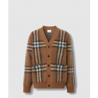 [BURBERRY-버버리]<br>체크 울 모헤어 블렌드 자카드 손흥민 카디건 80579071