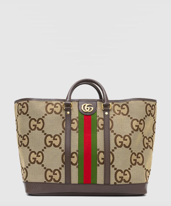 [GUCCI-구찌]<br>점보 GG 베이지 미디엄 레더 토트백 756660