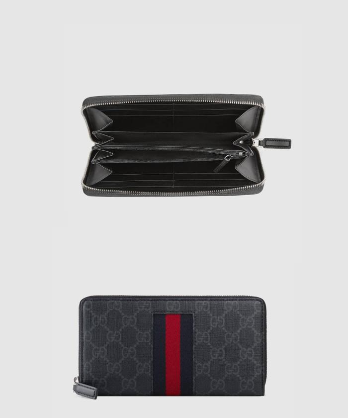 [GUCCI-구찌]<br>GG 수프림 웹 지퍼월렛 ‎408831