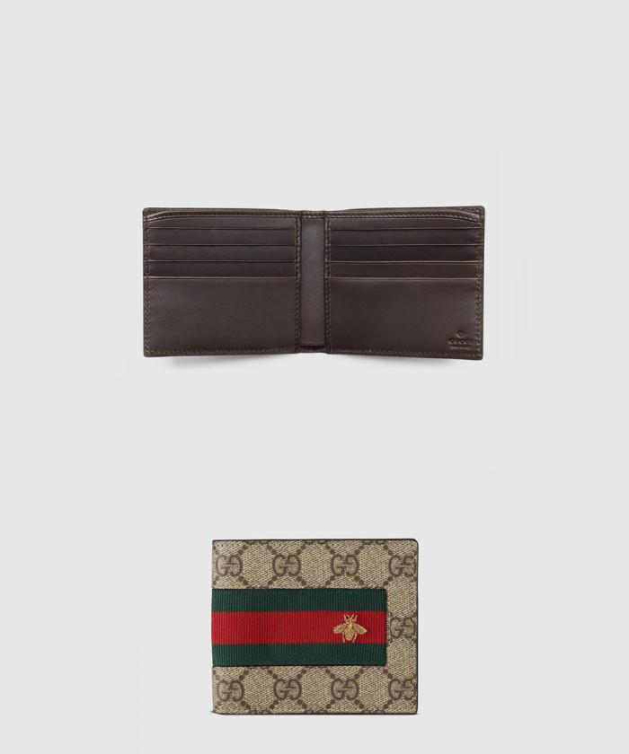 [GUCCI-구찌]<br>GG 수프림 웹 반지갑 ‎408827