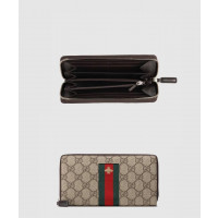 [GUCCI-구찌]<br>GG 수프림 웹 지퍼월렛 ‎408831