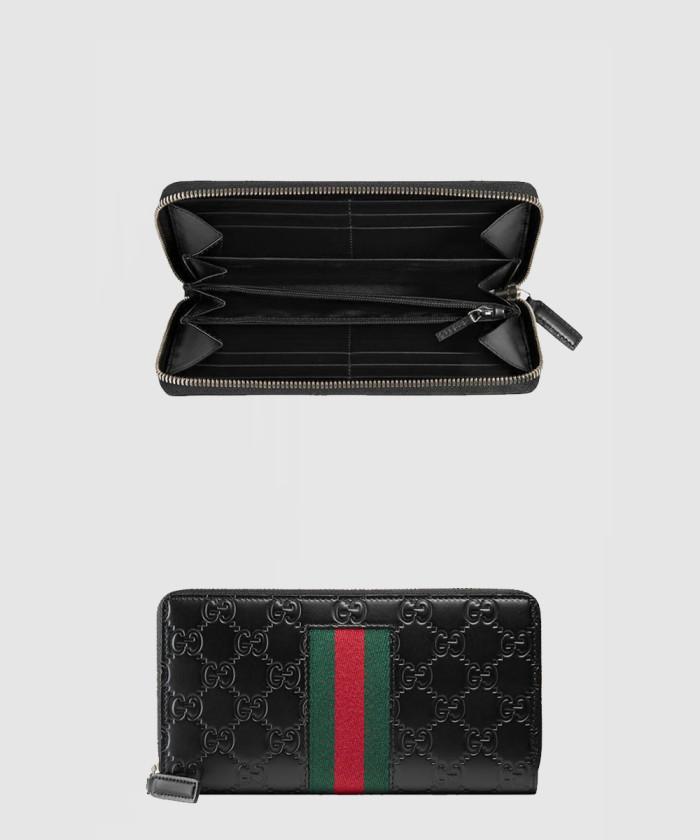 [GUCCI-구찌]<br>GG 수프림 웹 지퍼월렛 ‎408831