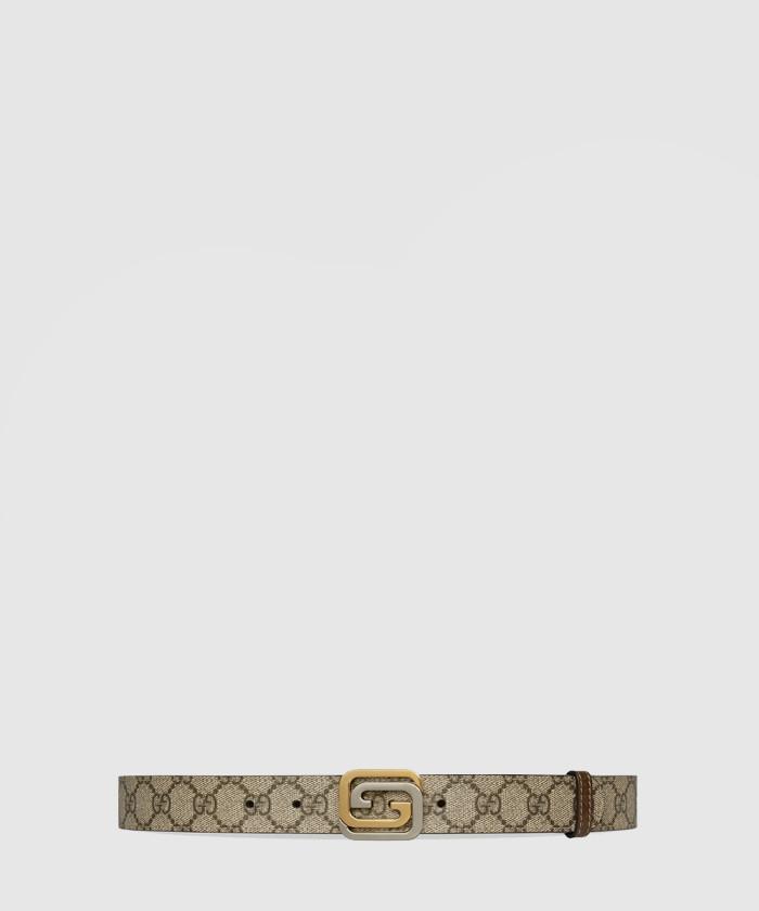 [GUCCI-구찌]<br>스퀘어드 인터로킹 G 리버서블 벨트 715603