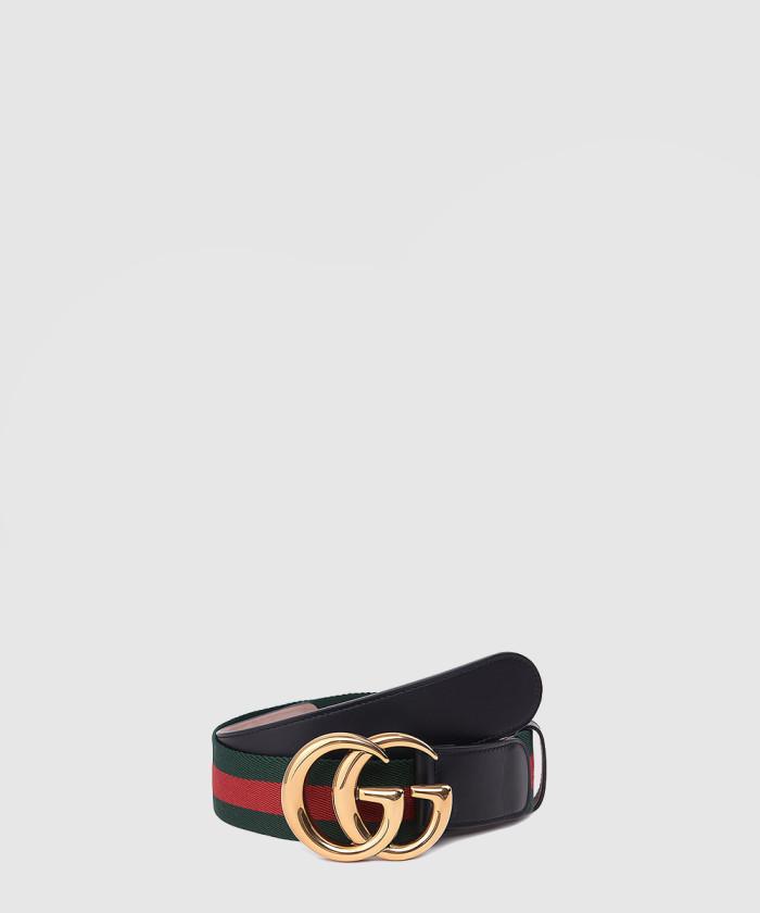 [GUCCI-구찌]<br>인터로킹 G 버클 웹 벨트 ‎409416