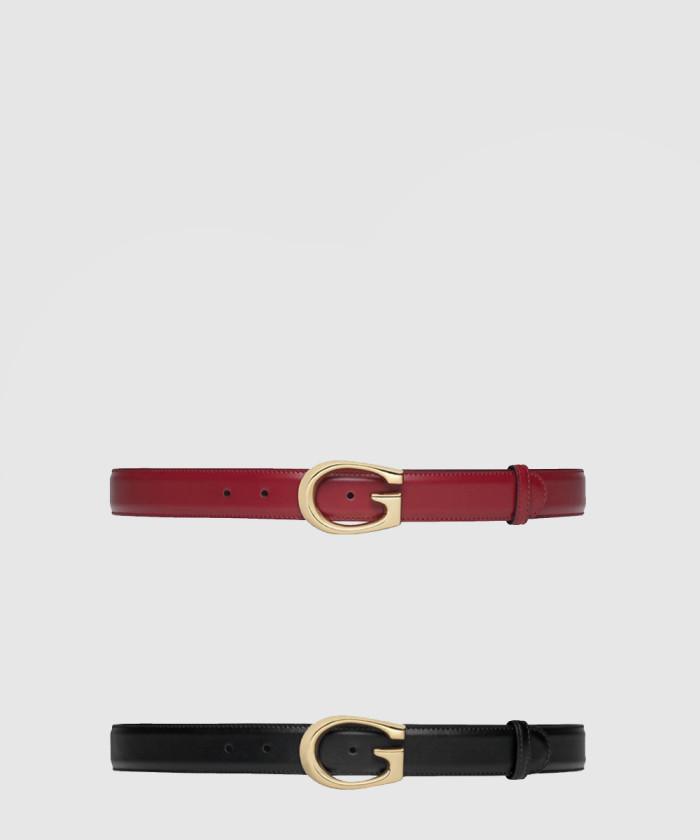 [GUCCI-구찌]<br>G 버클 레더 벨트 655566