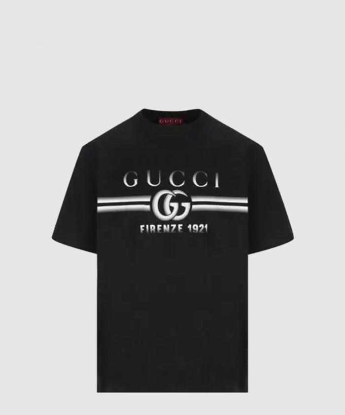 [GUCCI-구찌]<br>프린트 코튼 저지 티셔츠 785345