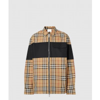 [BURBERRY-버버리]<br>컨트라스트 패널 체크 코튼 셔츠 집업 자켓 80367701