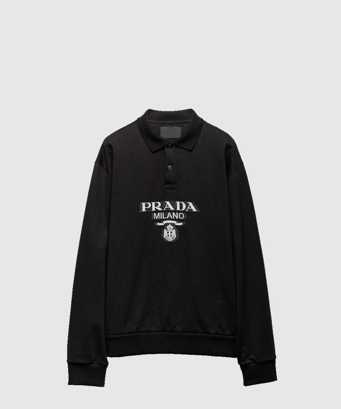 [PRADA-프라다]<br>롱 슬리브 코튼 폴로 셔츠 UJL77B